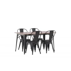 Tempe Spisebordssæt - Sort og Valnød