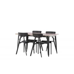 Tempe Spisestuesæt - Sort og Valnød