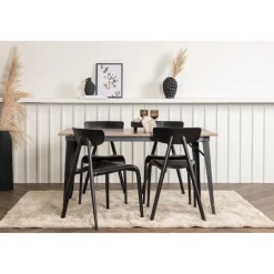 Tempe Spisestuesæt - Sort og Valnød