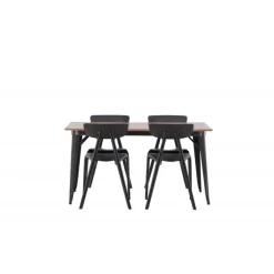 Tempe Spisestuesæt - Sort og Valnød