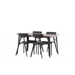 Tempe Spisestuesæt - Sort og Valnød