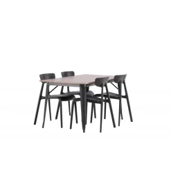 Tempe Spisestuesæt - Sort og Valnød