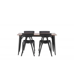 Tempe Spisestuesæt - Sort og Valnød