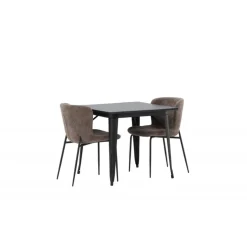 Tempe Spisestuesæt - Sort og Mørkegrå