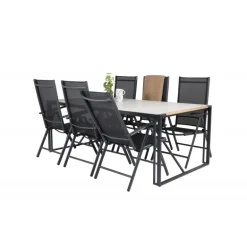 Texas t Loungesæt - Havemøbelsæt - Sort,Grå,Natur