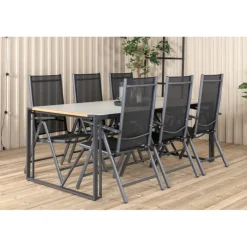 Texas t Loungesæt - Havemøbelsæt - Sort,Grå,Natur