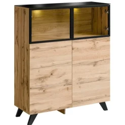 THIN Reolvæg i Wotan Eg med LED belysning