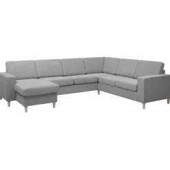 Thomas vendbar hjørnesofa med chaiselong- Lysegrå