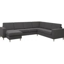 Thomas vendbar hjørnesofa med chaiselong- Mørkegrå