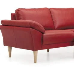 Thyregod Chaiselong lædersofa Højrevendt Rød