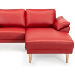 Thyregod Chaiselong lædersofa Højrevendt Rød