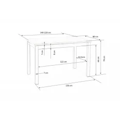 TIAGO Spisebord med udtræk lancelot eg