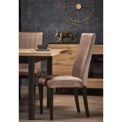 TIAGO SQUARE Spisebord med udtræk, craft eg / Sort