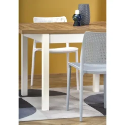 TIAGO SQUARE Spisebord med udtræk, craft eg / Hvid