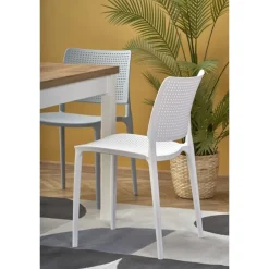 TIAGO SQUARE Spisebord med udtræk, craft eg / Hvid