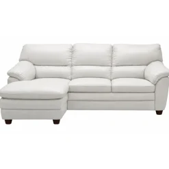 Tilst Hvid læder chaiselongsofa - Venstrevendt
