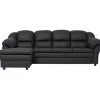 Tønder ch. sofa - 4 pers. Venstre - Sort tekstillæder