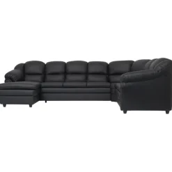 Tønder hj. sofa m. chais. - venstre - Sort tekstillæder