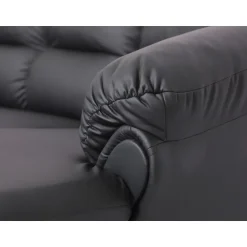 Tønder hj. sofa m. chais. - venstre - Sort tekstillæder