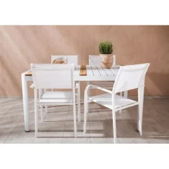 Togo & Santorini Udendørs Loungesæt - Havemøbelsæt - Natur,Hvid