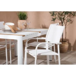 Togo & Santorini Udendørs Loungesæt - Havemøbelsæt - Natur,Hvid