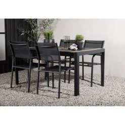 Togo Loungesæt - Havemøbelsæt - Sort,Natur