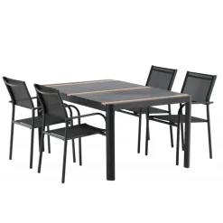 Togo Loungesæt - Havemøbelsæt - Sort,Natur