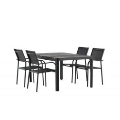 Togo Loungesæt - Havemøbelsæt - Sort,Natur