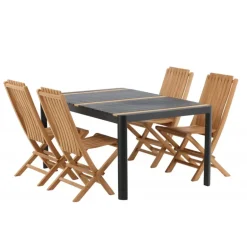 Togo Loungesæt - Havemøbelsæt - Sort,Natur