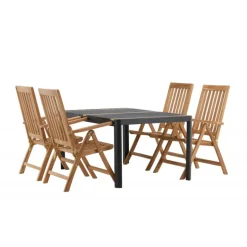 Togo Loungesæt - Havemøbelsæt - Sort,Natur