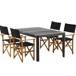 Togo t Loungesæt - Havemøbelsæt - Sort,Natur