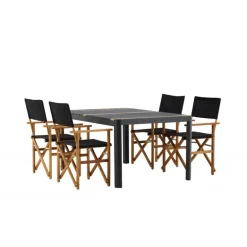 Togo t Loungesæt - Havemøbelsæt - Sort,Natur