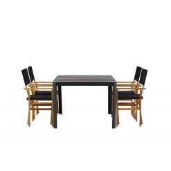 Togo t Loungesæt - Havemøbelsæt - Sort,Natur