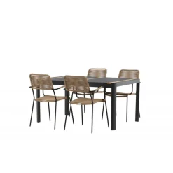 Togo t Loungesæt - Havemøbelsæt - Beige,Sort,Natur