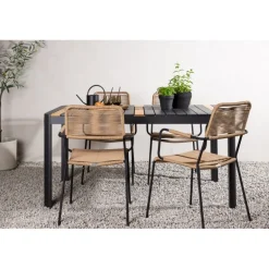 Togo t Loungesæt - Havemøbelsæt - Beige,Sort,Natur