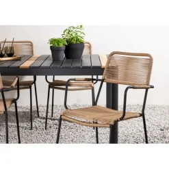 Togo t Loungesæt - Havemøbelsæt - Beige,Sort,Natur