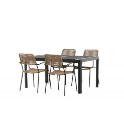 Togo t Loungesæt - Havemøbelsæt - Beige,Sort,Natur