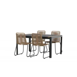 Togo t Loungesæt - Havemøbelsæt - Beige,Sort,Natur