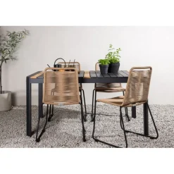 Togo t Loungesæt - Havemøbelsæt - Beige,Sort,Natur