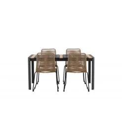 Togo t Loungesæt - Havemøbelsæt - Beige,Sort,Natur