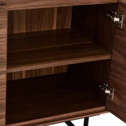 Tokyo Højt Vitrineskab i Valnød med LED-lys - 190cm høj