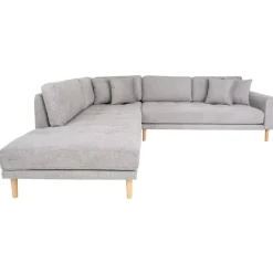 Torino Hjørnesofa open end lysegrå stof venstrevendt