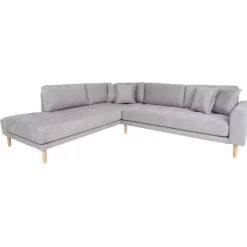 Torino Hjørnesofa open end lysegrå stof venstrevendt