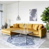 Torino Lounge Sofa i sennepsgul velour venstrevendt