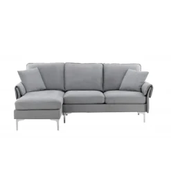 Toulouse 3 personers chaiselongsofa - Krom og Grå
