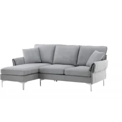 Toulouse 3 personers chaiselongsofa - Krom og Grå