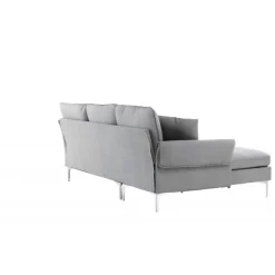 Toulouse 3 personers chaiselongsofa - Krom og Grå