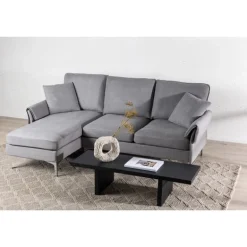 Toulouse 3 personers chaiselongsofa - Krom og Grå