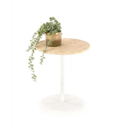 TRAVERSO S c. bord, farve travertin / Hvid