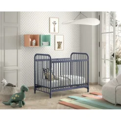 Tremmeseng Bronxx baby seng 60 × 120 cm – denimblå